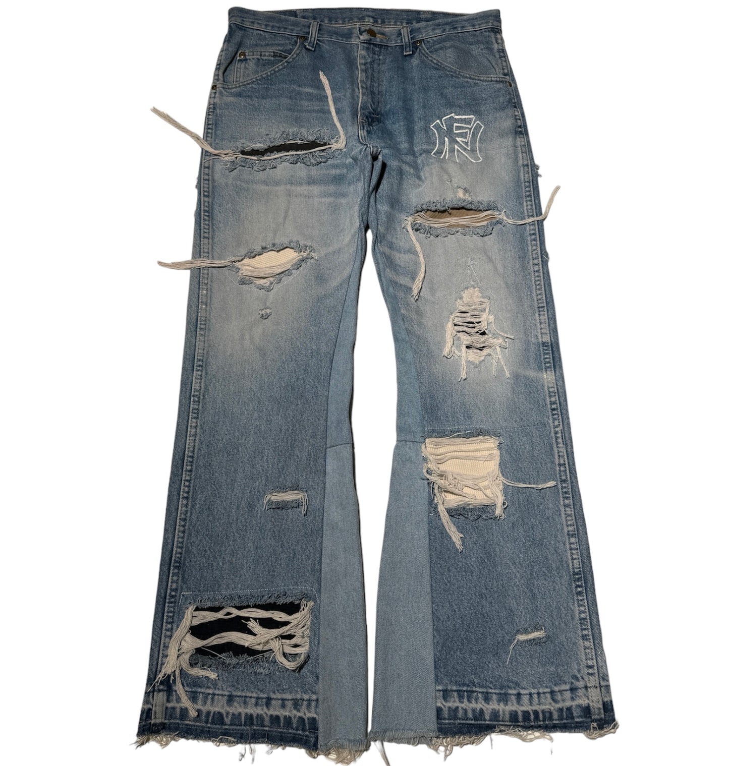 Distressed Flare Denim